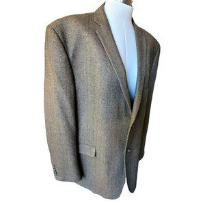 Men's Adolpho Tweed Blazer 100% Lambs Wool Brown Jacket 50R JJ1130